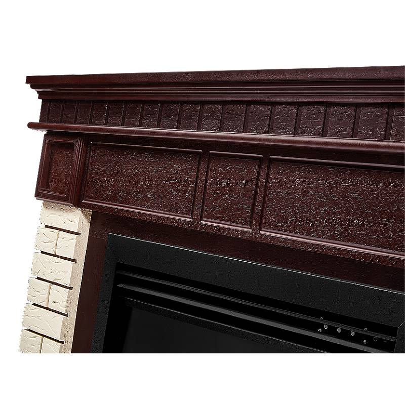 Портал Firelight Bricks 25 НС-1202848, камень бежевый, шпон темный дуб в Муроме