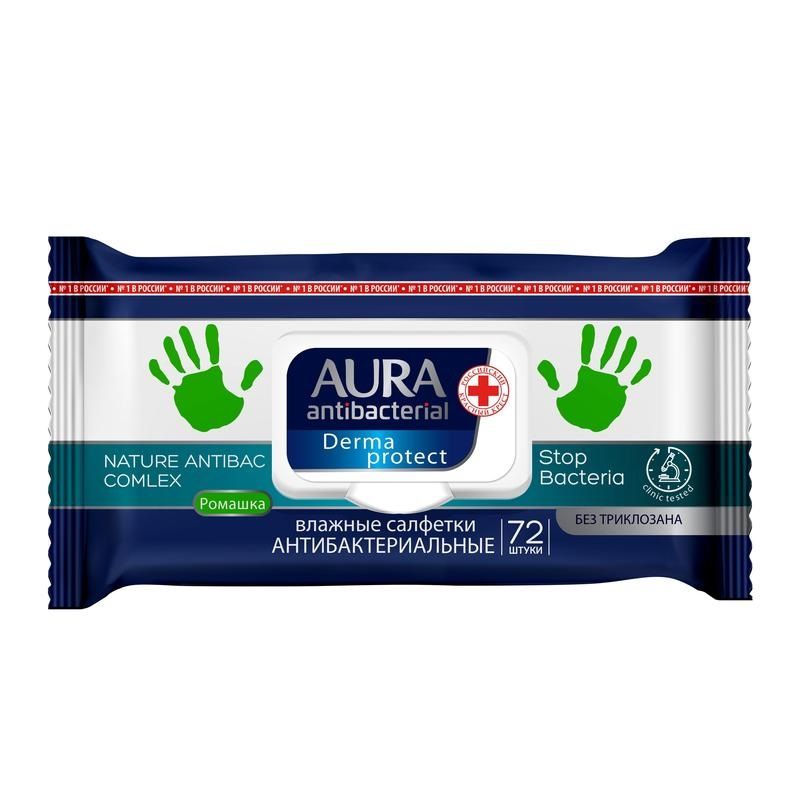 Влажные салфетки антибактер AURA 72шт в Костроме