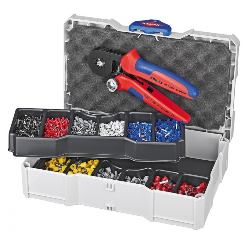 Набор для опрессовки Knipex KN-979009 TANOS KN-975304, гильзы изолированные DIN 46228 0.5/0.75/1/1.5/2.5/4/6/10 мм² (1250 шт) в Кинешме