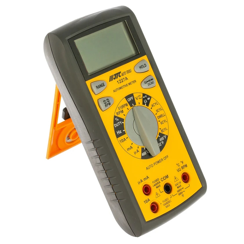 Мультиметр автомобильный JTC JTC-1227A тестирование диодов непрерывности электроцепи щупы в комплекте 12514₽
