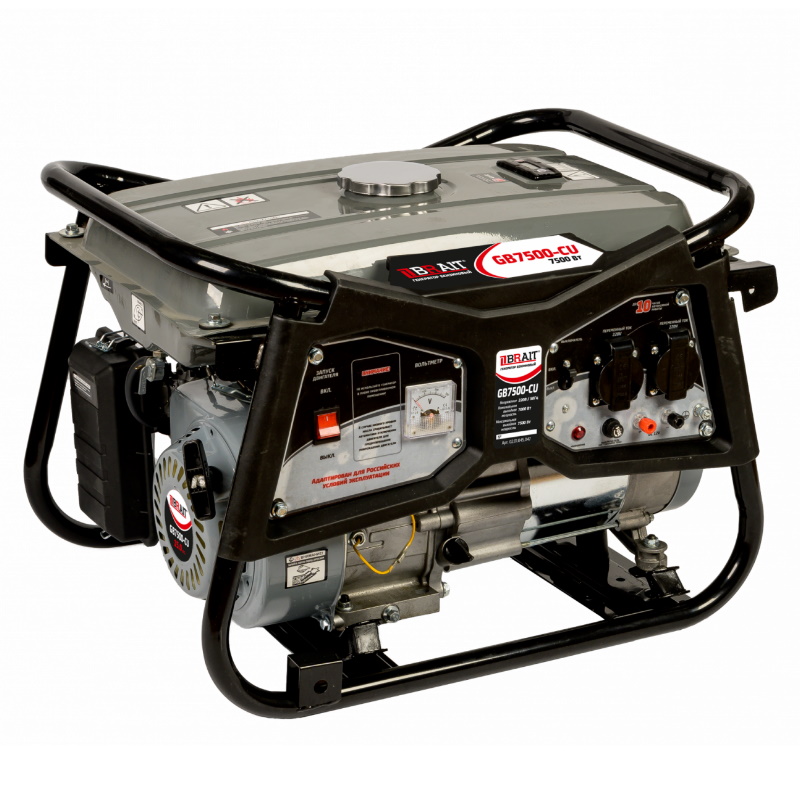 Генератор бензиновый Brait GB-7500-CU 0201045047 7075 кВт 220В 38960₽
