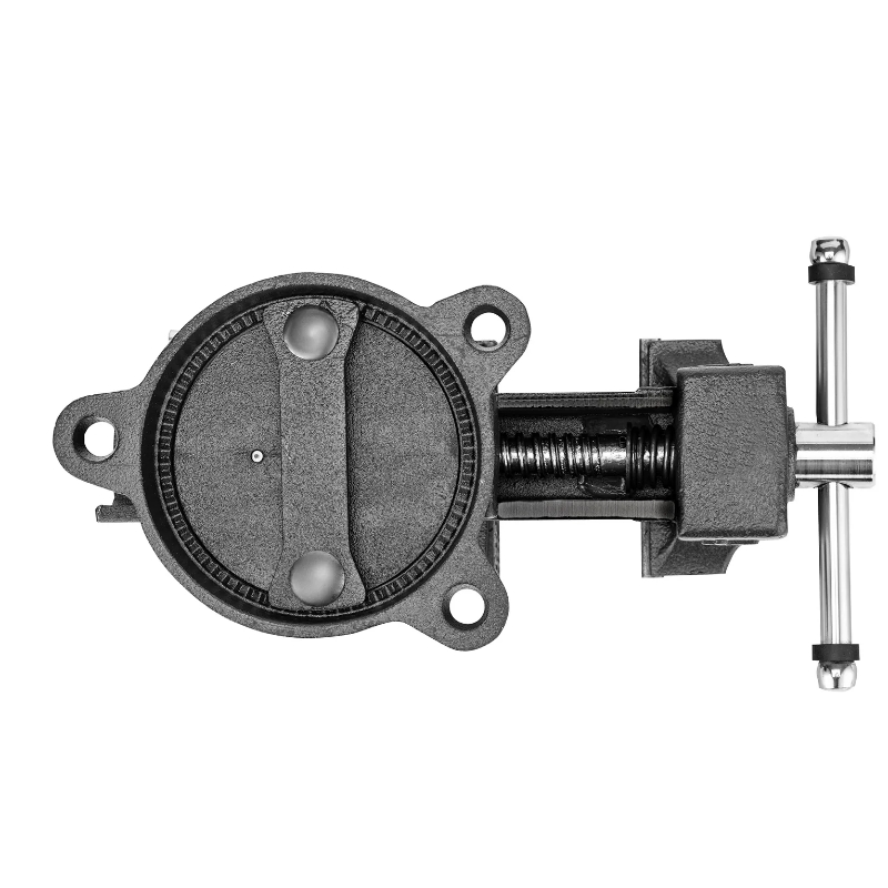 Тиски слесарные Denzel BVH-100 18683, 100 мм, поворотные, стальная направляющая, с наковальней в Угличе