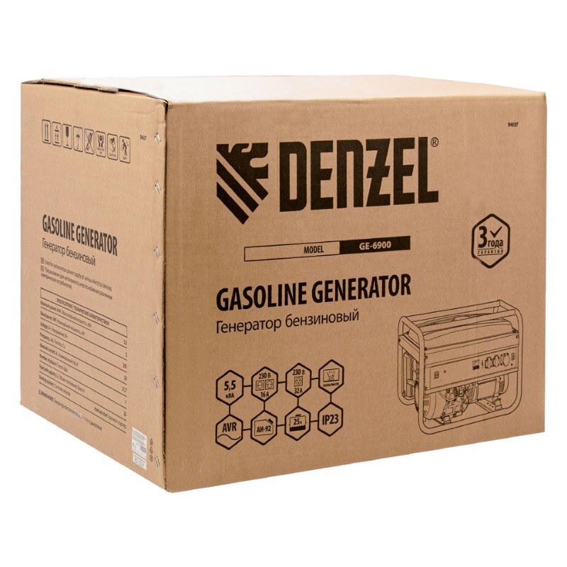Бензиновый генератор Denzel GE 6900, 94637 в Коврове