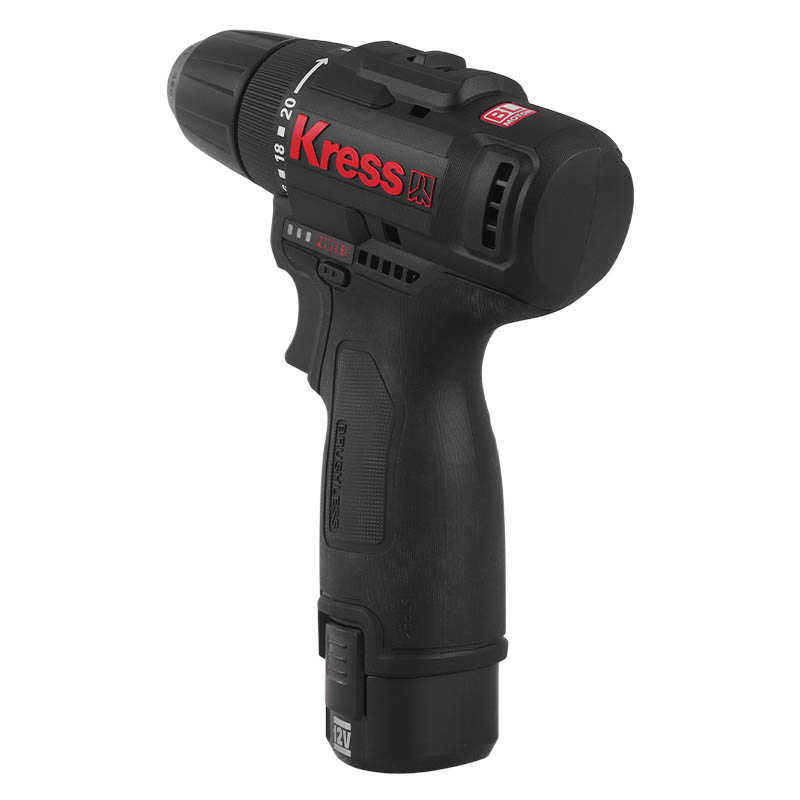 Дрель-шуруповерт аккумуляторная бесщеточная Kress KU202.1 (2xLi-ion 12 В, 2 Ач, ЗУ, кейс)