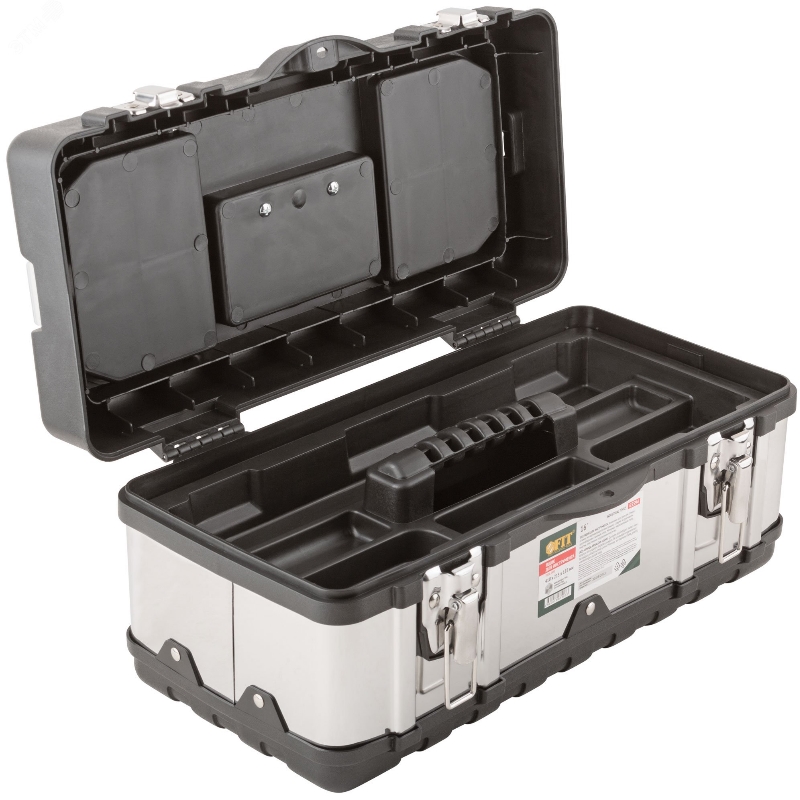 Ящик для инструмента пластиковый Fit 65594 16" (410х215х185 мм) замки и стенки нерж. сталь в Муроме