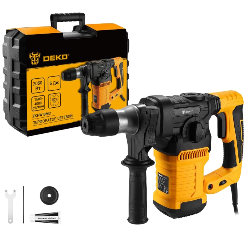 Перфоратор Deko ZKHW 084-1031 в кейсе, с защитной муфтой