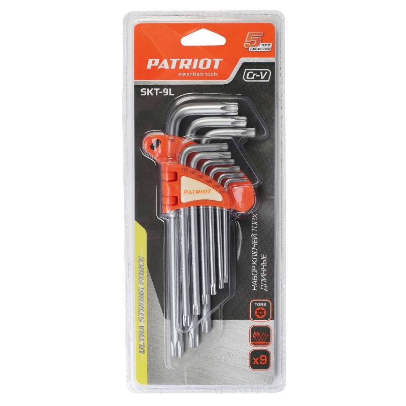 Набор ключей Patriot SKТ-9L, TORX, длинные, T10-T50, CRV, 9 шт. в Переславле