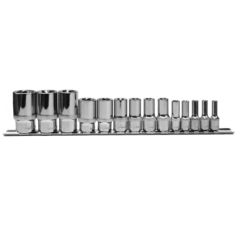Набор головок торцевых глубоких Ombra 910714 055704, 1/4", 3/8", 1/2"DR на держателе, внешний TORX®, E4-E24, 14 предметов в Иваново