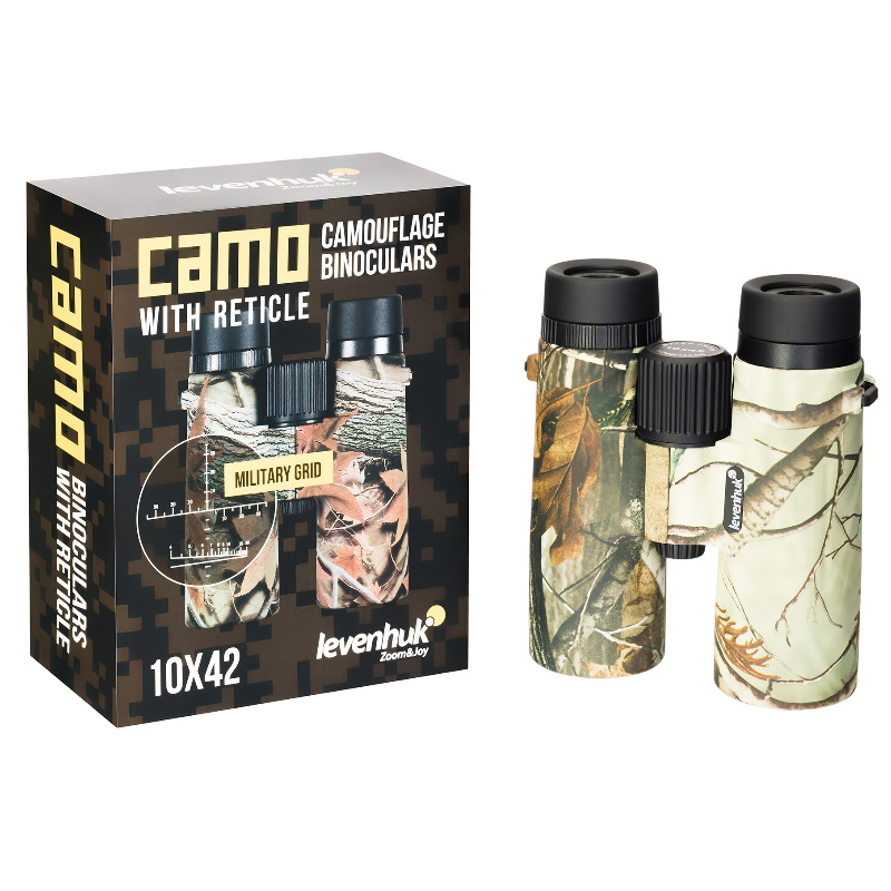 Бинокль камуфляжный Levenhuk Camo 81928, 10x42, с сеткой в Иваново