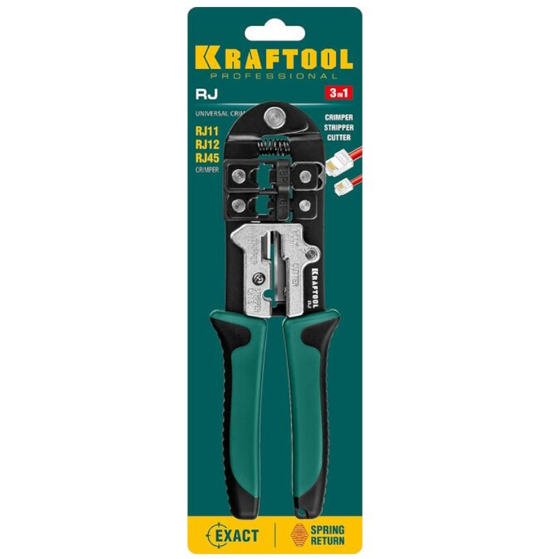 Кримпер универсальный Kraftool 22699, RJ45, RJ11,RJ12