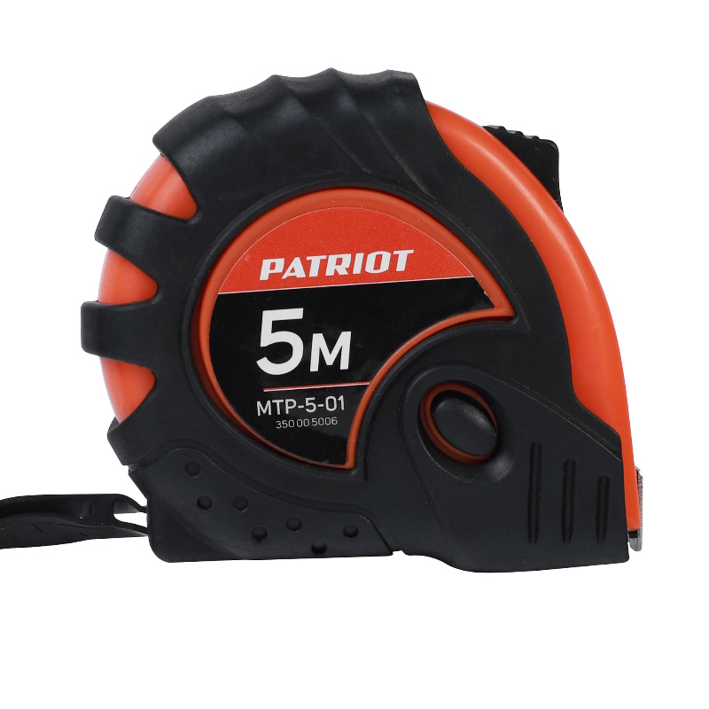 Рулетка Patriot MTP-5-01 350005006, ударопрочный корпус, обрезиненная, 5м  в Коврове