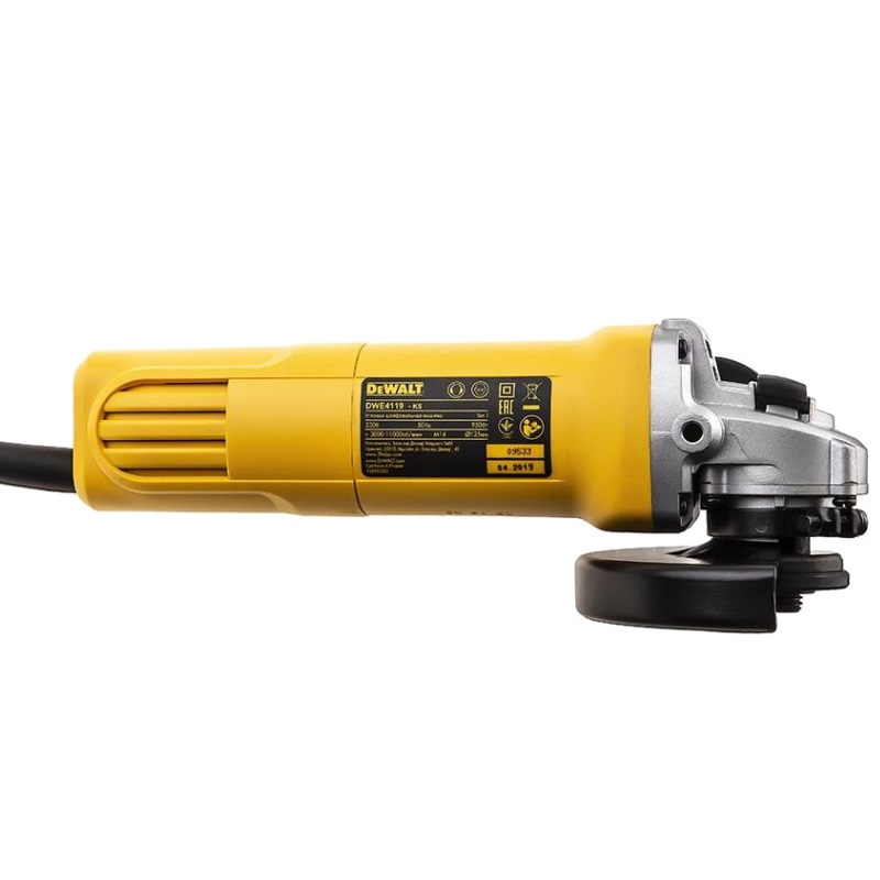 Угловая шлифмашина DeWalt DWE4119 + Подарок рулетка Stanley Tylon (5м х 19мм)