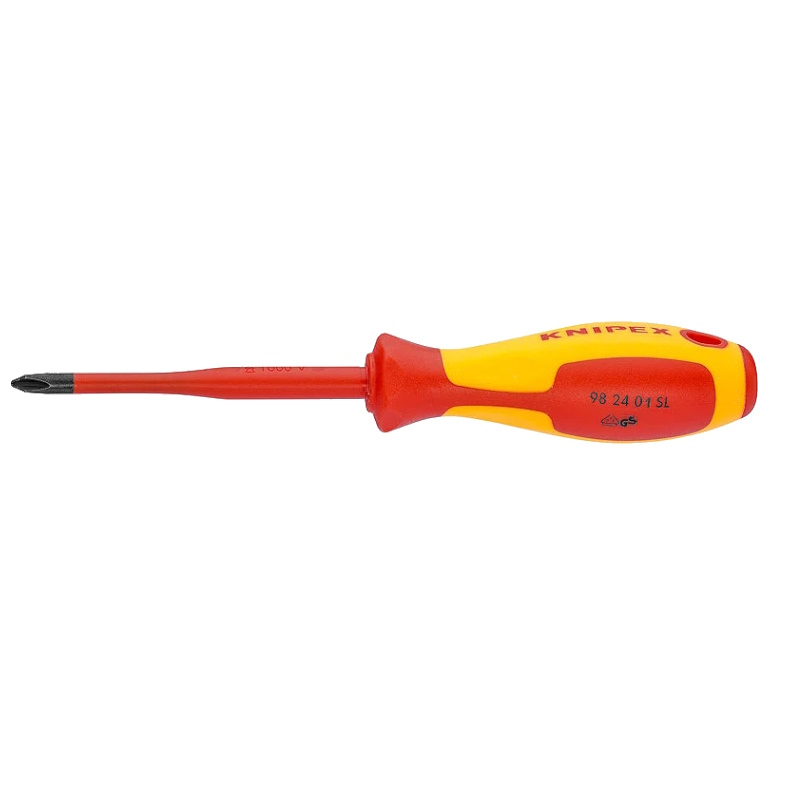 Отвёртка Knipex KN-982401SL, VDE, Phillips PH1 x 80 мм, с узким концом, длина 187 мм, диэлектрическая в Твери