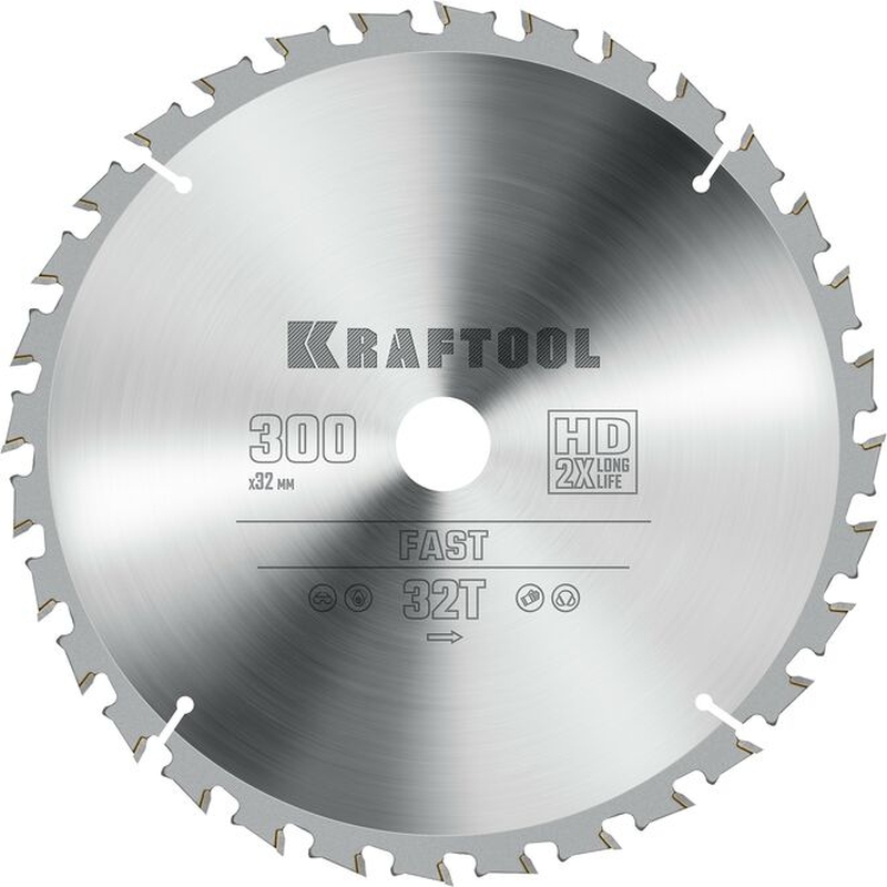 Пильный диск по дереву Kraftool Fast 36950-300-32, 300 х 32 мм, 32Т в Вологде