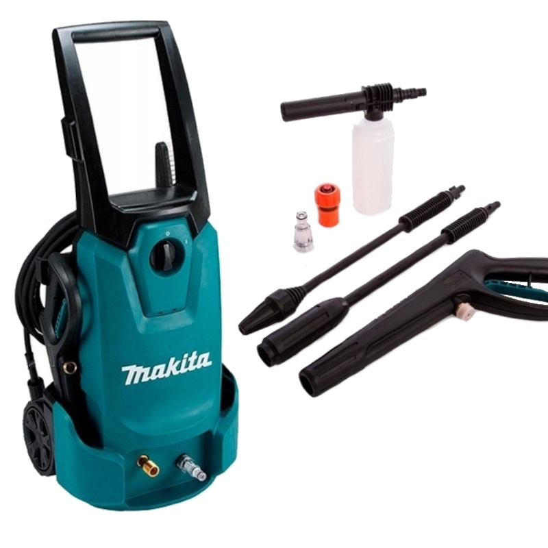 Мойка высокого давления Makita HW1200, 120 бар, 1,8 кВт, 420 л/ч, шланг 10 м, стальная помпа, функция самовсасывания в Иваново