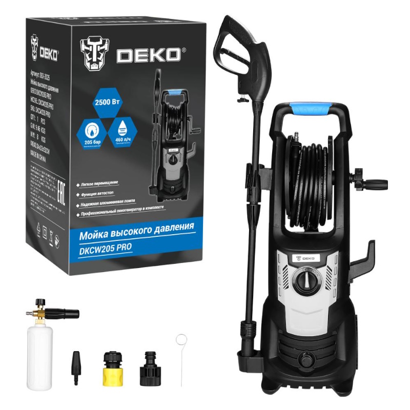 Мойка высокого давления Deko DKCW205 PRO 083-2025, 205 бар