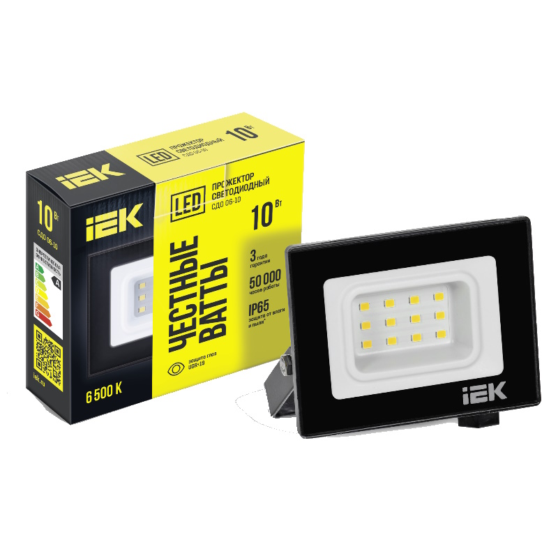Прожектор IEK СДО 06-10 LPDO601-10-65-K02 светодиодный черный IP65 6500K 369₽