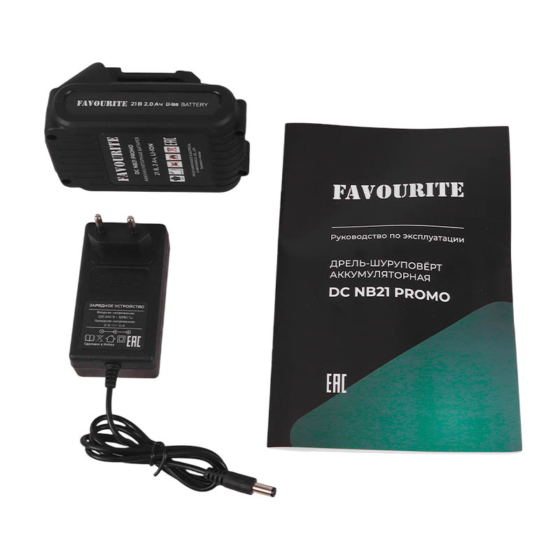 Дрель-шуруповёрт Favourite DC NB21 121157221, бесщёточная, 2 х 2 Ач  в Череповце