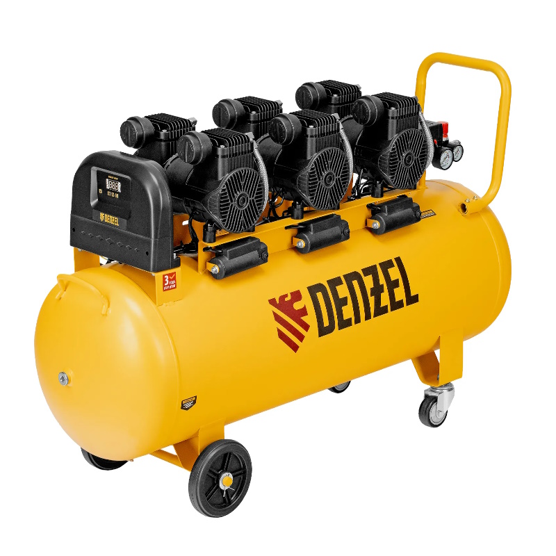 Компрессор безмасляный малошумный Denzel DLP-4500150 58146 45 кВт 3х15 кВт 150 л 2850 обмин750 лмин 7514000₽