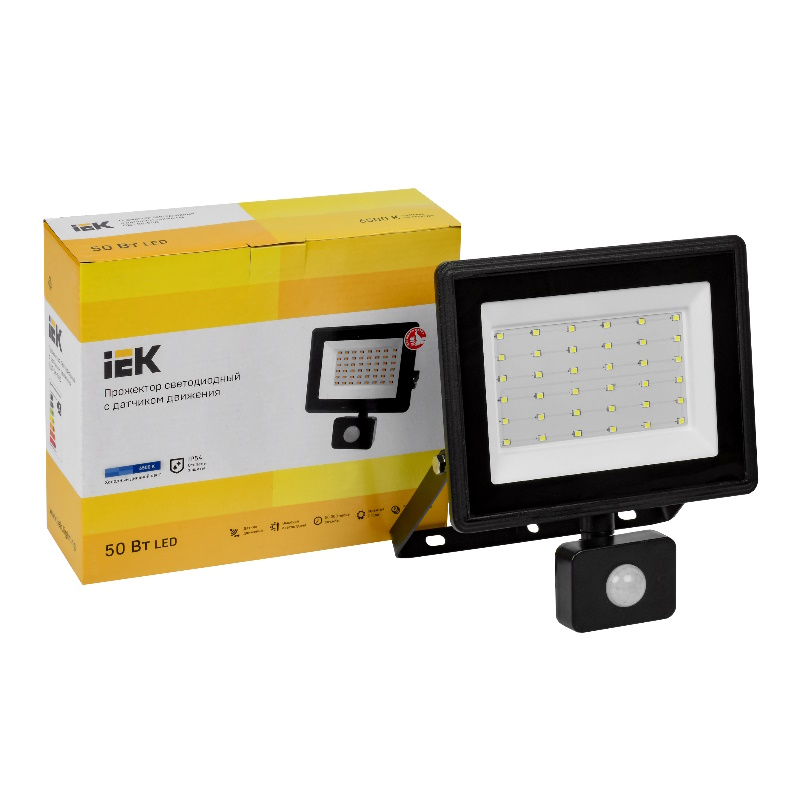 Прожектор IEK СДО 06-50Д LPDO602-50-65-K02 светодиодный черный с ДД IP54 6500K 1300₽