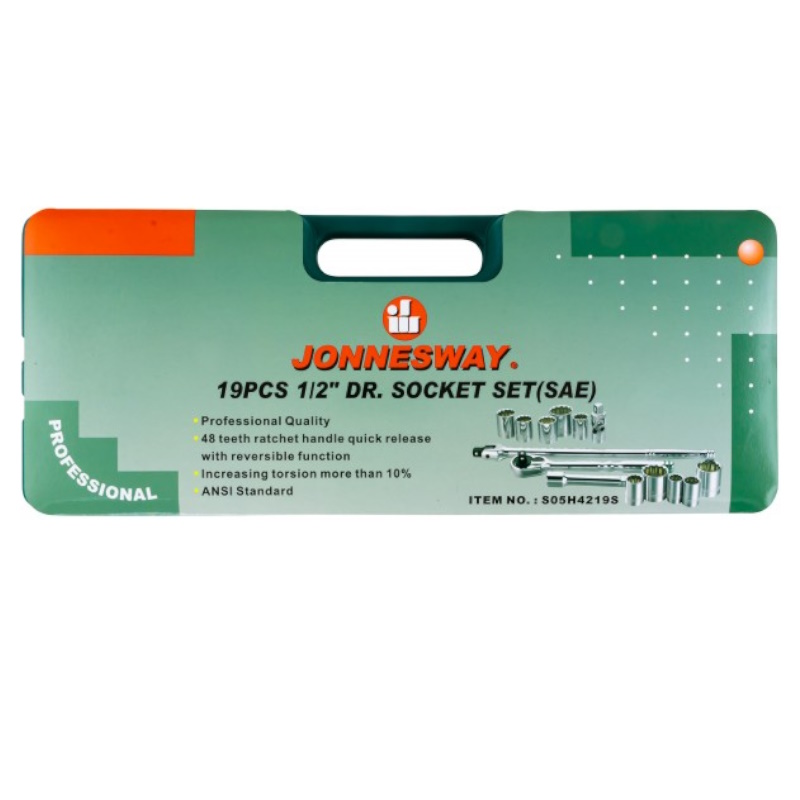 Набор головок торцевых дюймовых Jonnesway 048479, 1/2"DR, SAE 3/8"-1-1/4", 19 предметов
