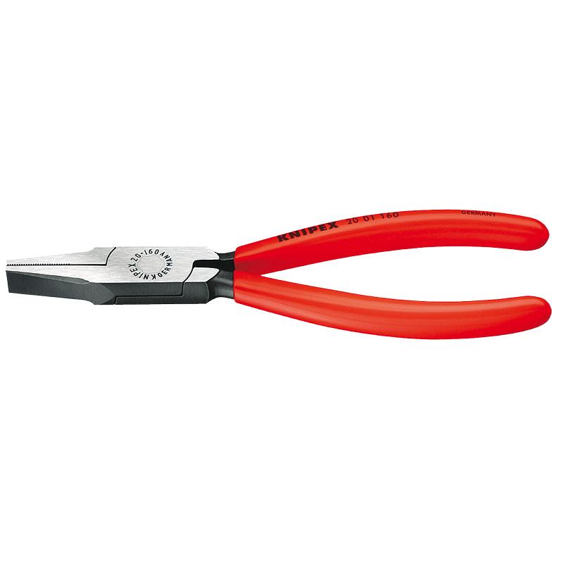 Плоскогубцы тупоносые Knipex KN-2001140, рифлённые губки 28 мм, длина 140 мм, фосфатированные, обливные ручки