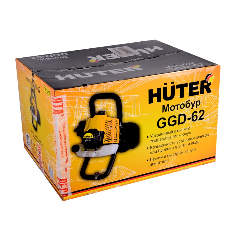 Двухтактный мотобур Huter GGD-62 70/13/18 (объем двигателя 63 куб.см., мощность 2.4 кВт) в Коврове