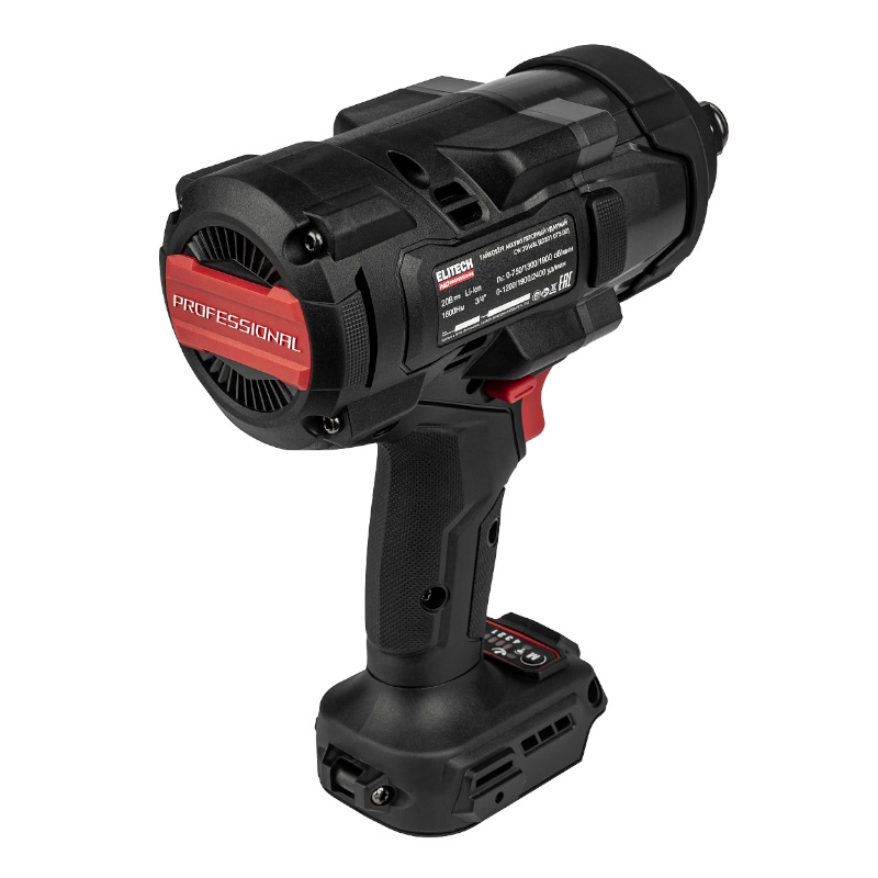 Гайковерт аккумуляторный бесщеточный Elitech CW 2016BL (E2201.075.00) 214178, 20В, без аккумулятора и ЗУ в Ярославле