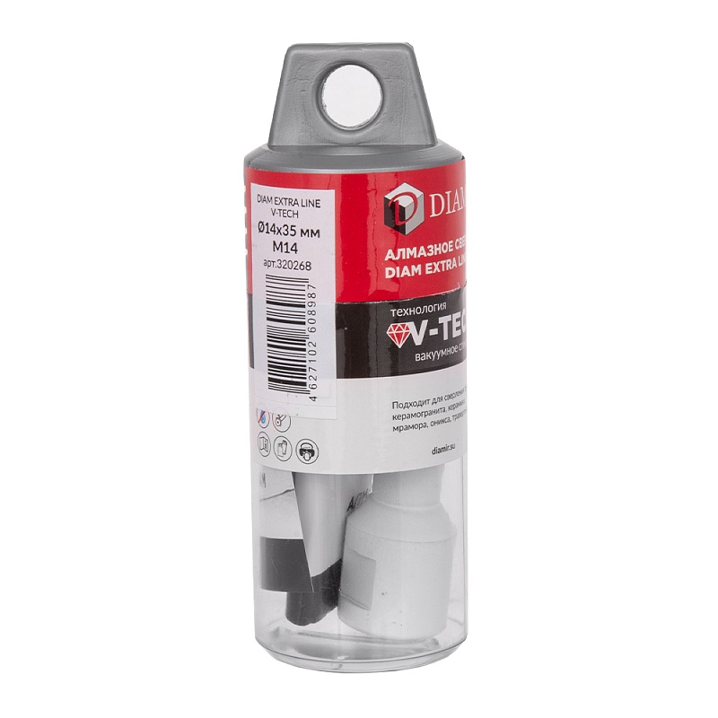 Сверло алмазное Diam EXTRA LINE V-TECH 14x35xМ14 320268 (вакуумное спекание) керамика, керамогранит, гранит, мрамор в Туле