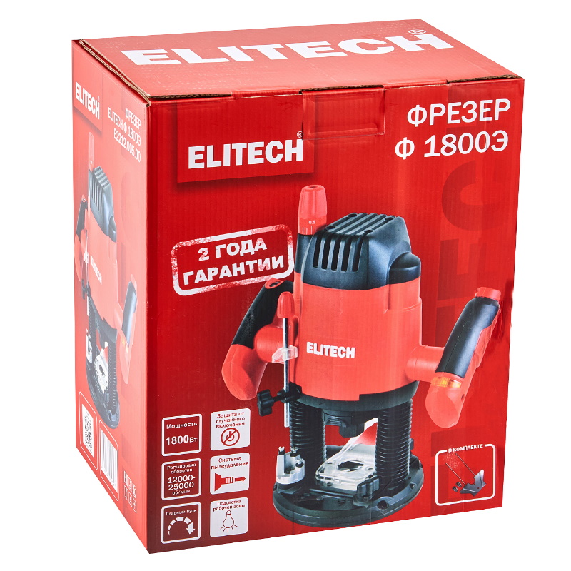 Фрезер Elitech Ф 1800Э (E2212.005.00) 207358, 1800 Вт, 11000-25000 об/мин, ход 55 мм в Муроме