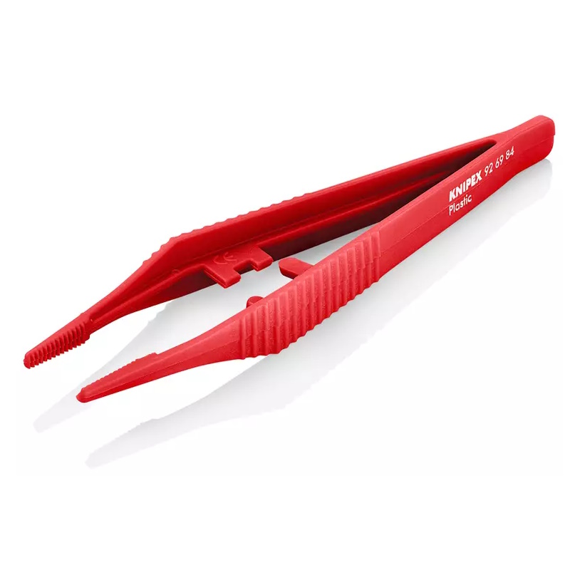 Пинцет пластиковый Knipex KN-926984, термостойкий до 130°С, рифлёные зазубренные трапециевидные губки, 130 мм в Переславле