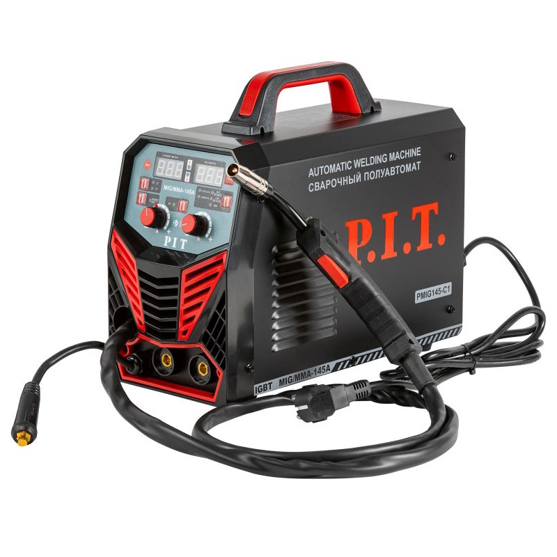 Сварочный полуавтомат PIT PMIG145-С 40 кВт 145А ПВ-60 MMA 16-4мм MIG 08-10мм