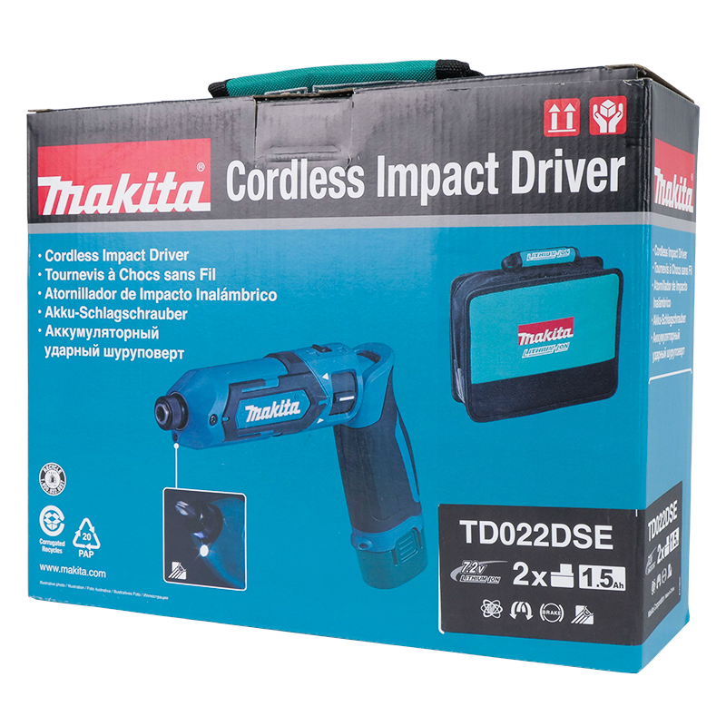 Аккумуляторная ударная отвертка Makita TD 022 DSE (две батареи)