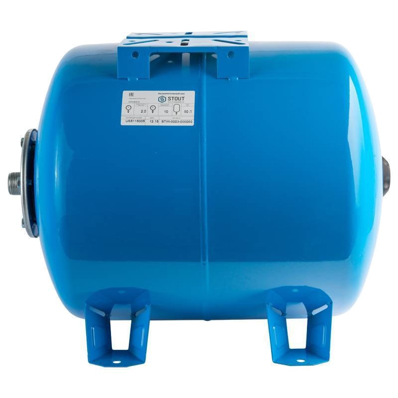 Горизонтальный гидроаккумулятор для скважины Stout STW-0003-000050 (синий, 50 л.) в Череповце