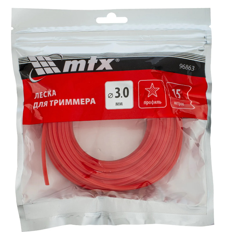 Леска для триммера MTX 96863, звезда, 3.0 мм х 15 м