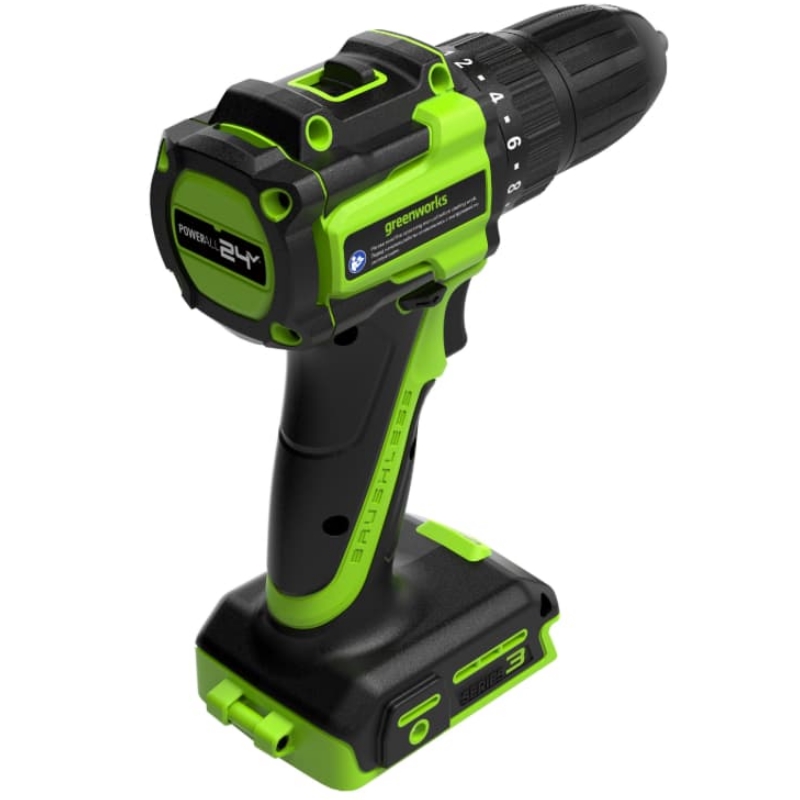Дрель-шуруповерт аккумуляторная Greenworks DD345 24V 3708307CUA, б/щет, 27/45 Нм,13мм,1х2Ач,ЗУ,кор в Туле