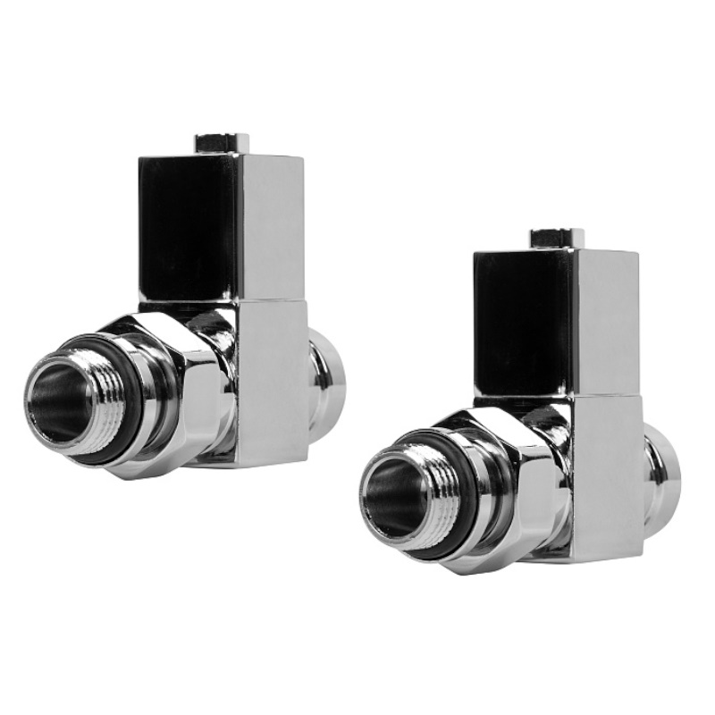 Набор дизайн-вентилей Royal Thermo CUBE НС-1193189, прямой, хром, 1/2" в Вологде
