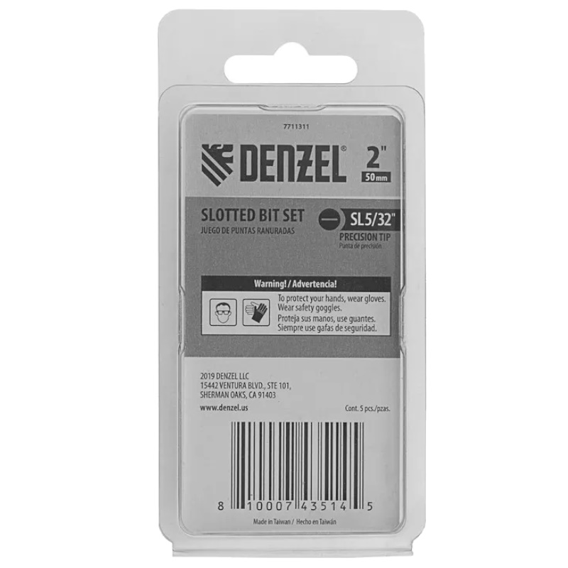Набор бит Denzel 7711311, SL5/32"x2", 5 шт. во Владимире