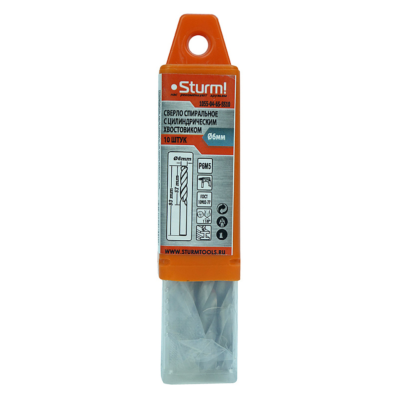 Сверло по металлу Sturm, 1055-04-6S-SS10 (10 шт.) в Туле