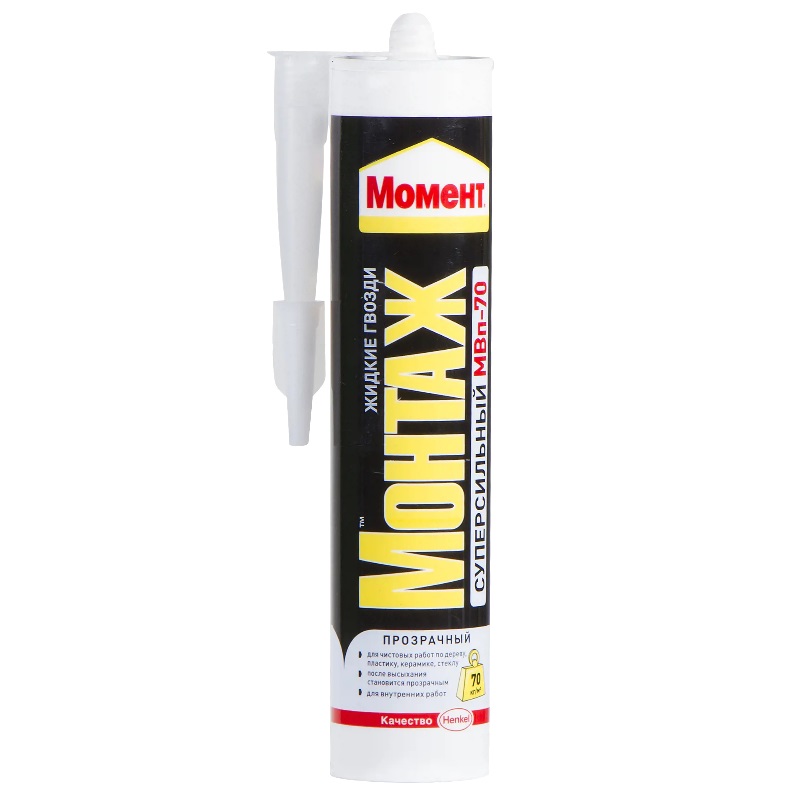 Клей универсальный Момент Монтаж Суперсильный Прозрачный МВп-70, 280 г