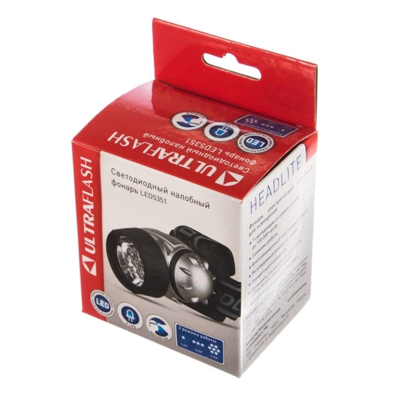 Светодиодный налобный фонарь Ultraflash LED5351 (7LED, 3 режима, 3xR03) в Коврове