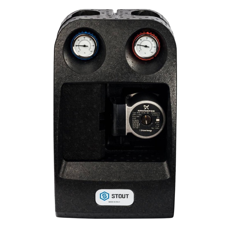 Насосная группа Stout SDG-0001-003202, с прямым контуром, 1 1/4", с насосом Grundfos UPSO 32-65 в теплоизоляции DN 32 в Ярославле