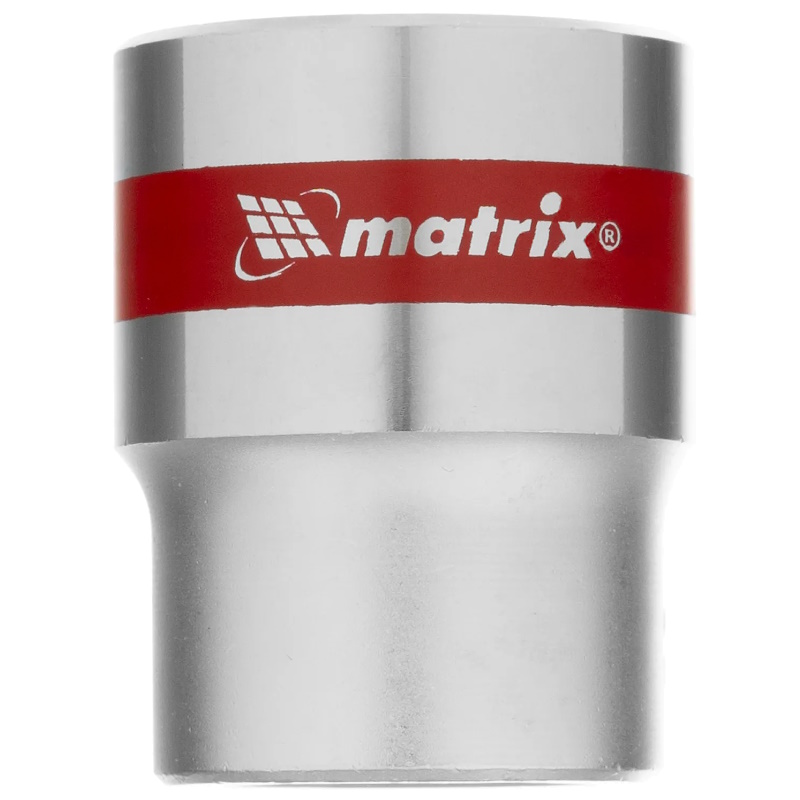 Головка торцевая Matrix 13692, 22 мм, 12-гранная, CrV, под квадрат 1/2", хромированная