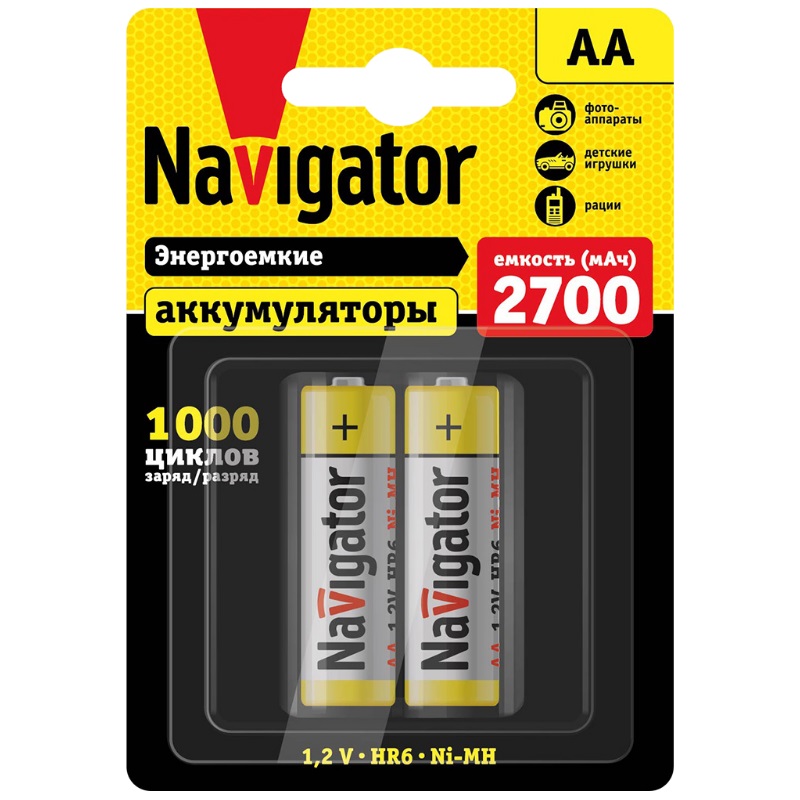 Аккумулятор Navigator NHR-2700-HR6-BP2 157840 (2 шт.) в Кинешме