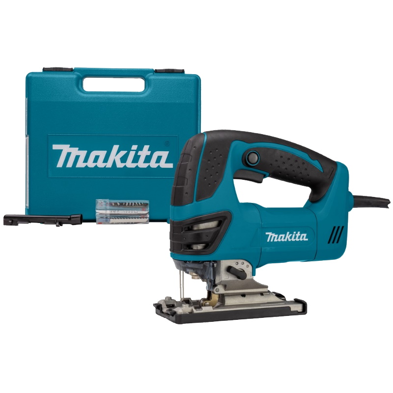 Строительный электролобзик Makita 4350FCT (мощность 720 Вт, маятниковый ход, вес инструмента 2,5 кг)