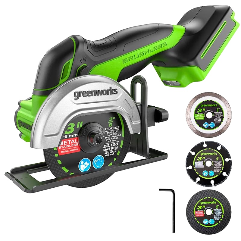 Угловая шлифмашина (болгарка) аккумуляторная Greenworks GD24UCS 3402007, 76 мм 24 В, плавный пуск в Рыбинске