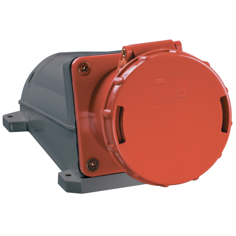 Розетка стационарная IEK ССИ-134 PSR12-063-4, 63А-6ч 380В 3P+PE IP54
