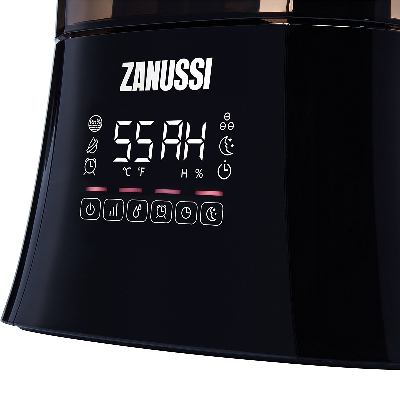 Ультразвуковой воздухоувлажнитель для дома Zanussi ZH 6.5 ET Amfora НС-1346163, вес 2.1 кг, производительность 350 гр/ч, объем 6.5 литров, черный в Ярославле