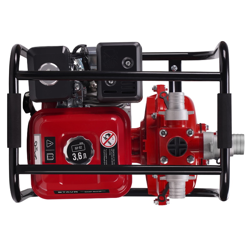 Мотопомпа бензиновая Stavr SMP 50 9070600086, D=50 мм, 4 т, ДВС 208 см³, 5200 Вт, 7 л.с, 600 л/мин, глубина 8 м, напор 27 м в Твери