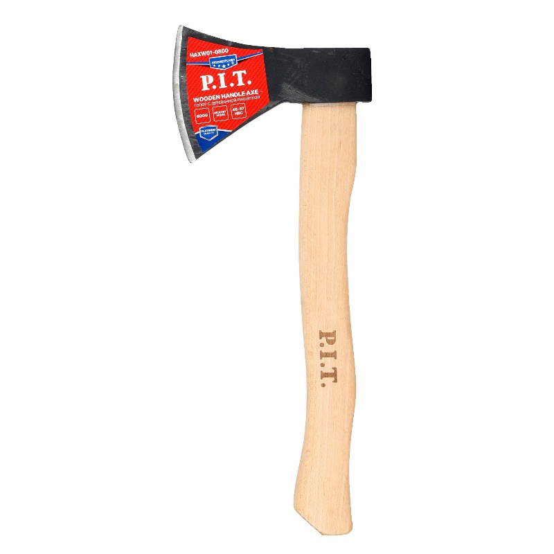Топор P.I.T. ADVANCE HAXW01-0800, с деревянной рукояткой, 800/1010 г, кованый, 400 мм